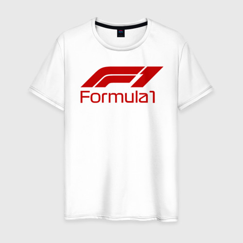 Мужская футболка из хлопка с принтом Формула 1, вид спереди №1