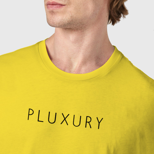 Мужская футболка хлопок Pluxury, цвет желтый - фото 6