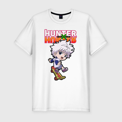 Мужская футболка хлопок Slim Киллуа Hunter   x Hunter, цвет белый