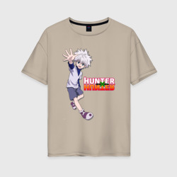 Женская футболка хлопок Oversize Киллуа Hunter x   Hunter
