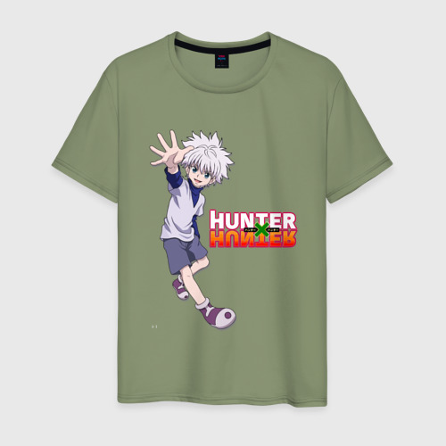 Мужская футболка хлопок Киллуа Hunter x   Hunter, цвет авокадо