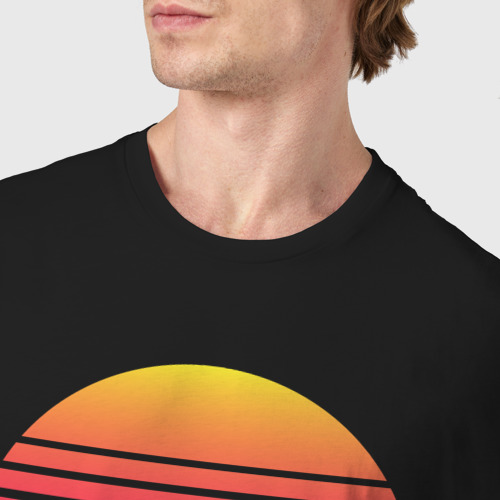 Мужская футболка хлопок Retrowave, цвет черный - фото 6