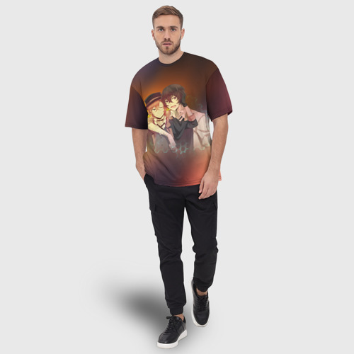 Мужская футболка oversize 3D Дазай и Чуя, цвет 3D печать - фото 5