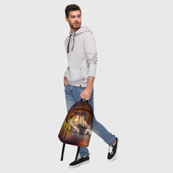 Рюкзак с принтом Дазай и Чуя для любого человека, вид спереди №5. Цвет основы: белый