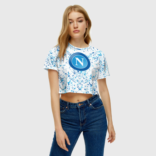 Женская футболка Crop-top 3D NAPOLI., цвет 3D печать - фото 4