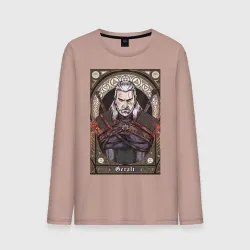 Мужской лонгслив хлопок The Witcher, Geralt, Ведьмак,