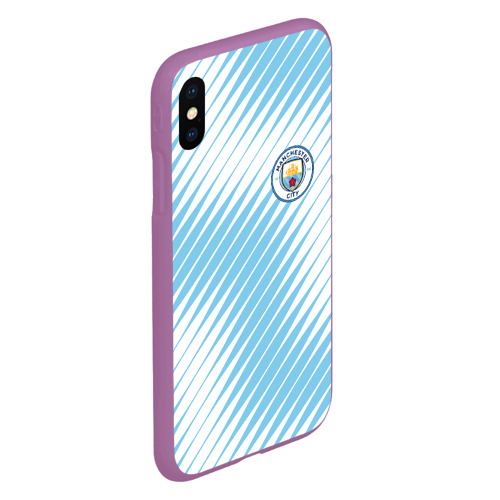 Чехол для iPhone XS Max матовый Manchester city, цвет фиолетовый - фото 3