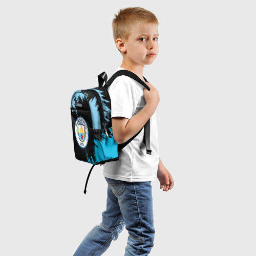 Детский рюкзак 3D с принтом MANCHESTER CITY, вид сзади #1