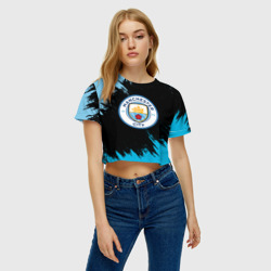 Женская футболка Crop-top 3D Manchester city - фото 2