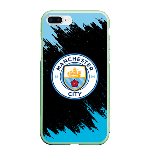 Чехол для iPhone 7Plus/8 Plus матовый Manchester city, цвет салатовый