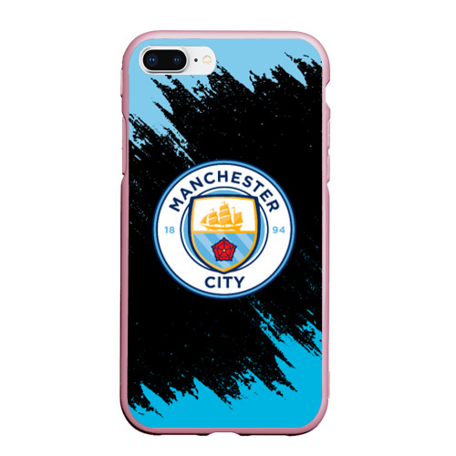 Чехол для iPhone 7/8 Plus матовый с принтом Manchester city, вид спереди №1