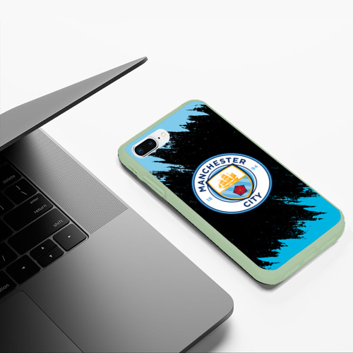 Чехол для iPhone 7Plus/8 Plus матовый Manchester city, цвет салатовый - фото 5