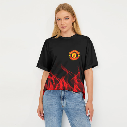 Женская футболка oversize 3D Manchester united, цвет 3D печать - фото 5