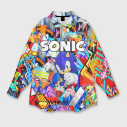 Мужская рубашка oversize 3D Sonic Соник