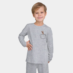 Детская пижама с лонгсливом хлопок Собачка в кармане - фото 2