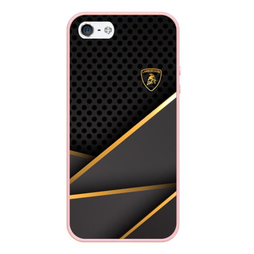 Чехол для iPhone 5/5S матовый Lamborghini, цвет светло-розовый