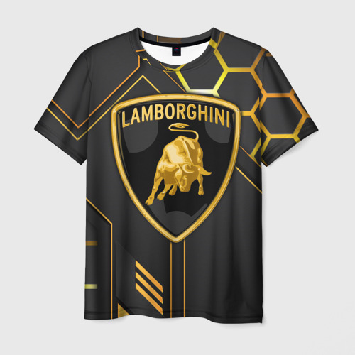 Мужская футболка 3D с принтом Lamborghini, вид спереди #2