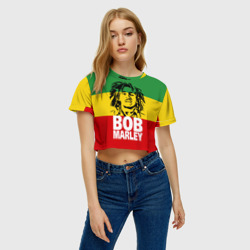 Женская футболка Crop-top 3D Bob Marley - фото 2