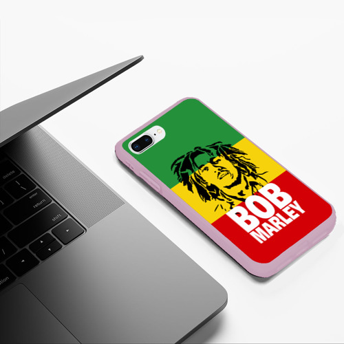 Чехол для iPhone 7Plus/8 Plus матовый Bob Marley, цвет розовый - фото 5