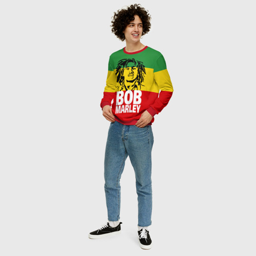 Мужской свитшот 3D Bob Marley, цвет красный - фото 5