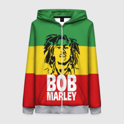 Женская толстовка 3D на молнии Bob Marley