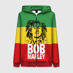 Женская толстовка 3D на молнии Bob Marley