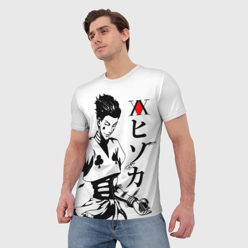 Мужская футболка 3D Хантер черно-белое, цвет 3D печать - фото 3