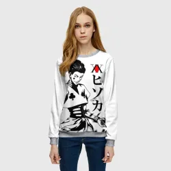 Женский свитшот 3D Хантер черно-белое - фото 2