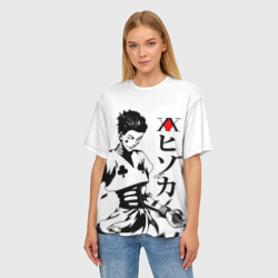 Женская футболка oversize 3D Хантер черно-белое - фото 2