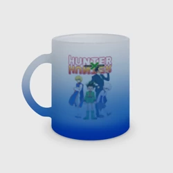 Кружка матовая стеклянная Хантер лого с героями