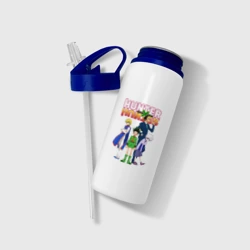 Бутылка для воды с трубочкой Хантер лого с героями - фото 2