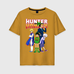 Женская футболка хлопок Oversize Хантер лого с героями
