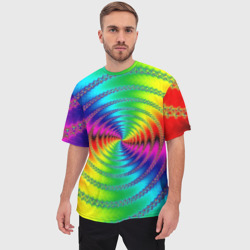 Мужская футболка oversize 3D Цветной гипноз - фото 2