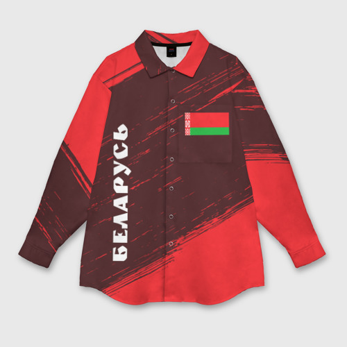 Мужская рубашка oversize 3D с принтом Беларусь, вид спереди #2