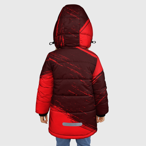 Зимняя куртка для девочек 3D с принтом Беларусь, вид сзади #2