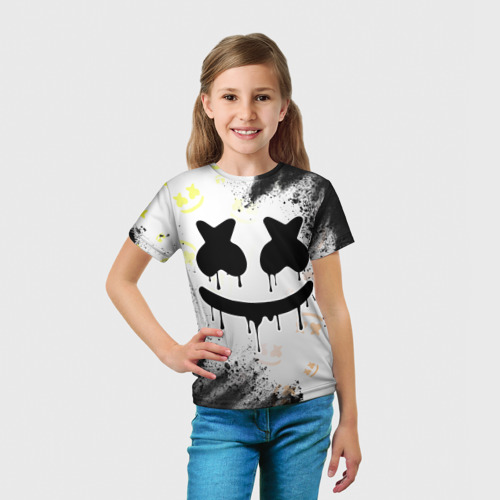 Детская футболка 3D Marshmello Маршмеллоу, цвет 3D печать - фото 5