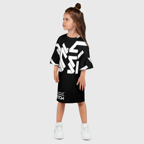Детское платье 3D с принтом КИБЕРПАНК СИМВОЛ, фото на моделе #1