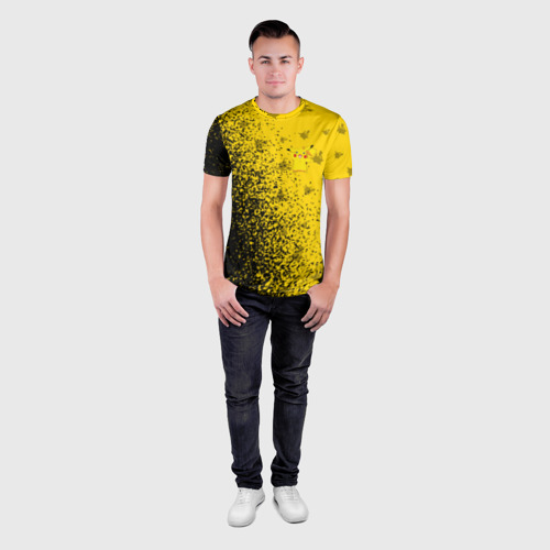 Мужская футболка 3D Slim с принтом Пикачу Pikachu, вид сбоку #3