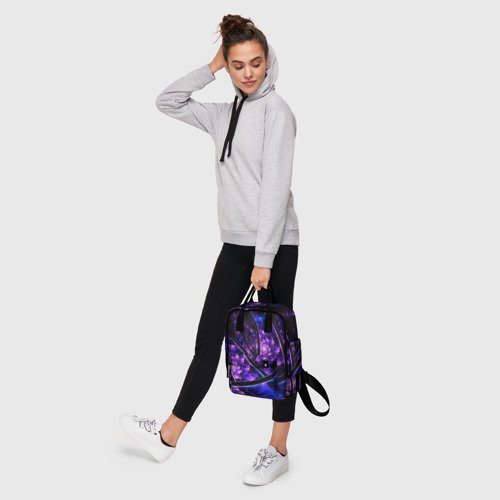 Женский рюкзак 3D с принтом Фрактал линии, фото #4