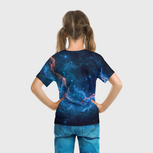 Детская футболка 3D с принтом Туманность, вид сзади #2