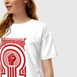 Женская футболка хлопок Oversize Электрическое сопротивление - фото 2