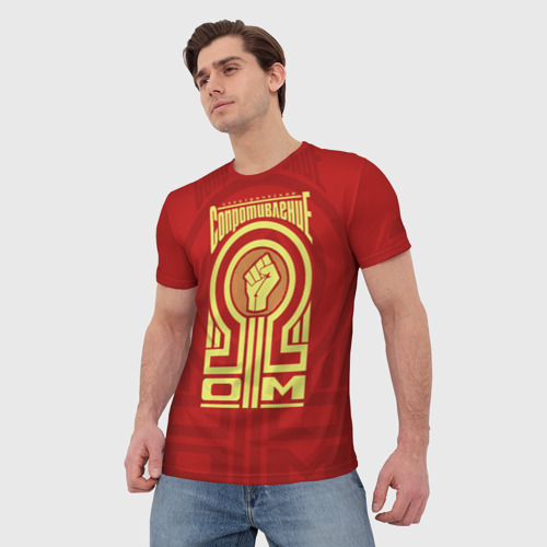 Мужская футболка 3D Электрическое сопротивление, цвет 3D печать - фото 3