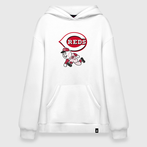 Худи SuperOversize хлопок Cincinnati reds - baseball team - talisman, цвет белый