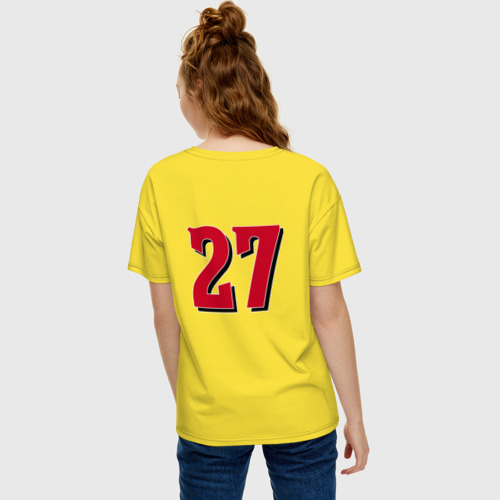 Женская футболка хлопок Oversize Cincinnati reds - baseball team - talisman, цвет желтый - фото 4