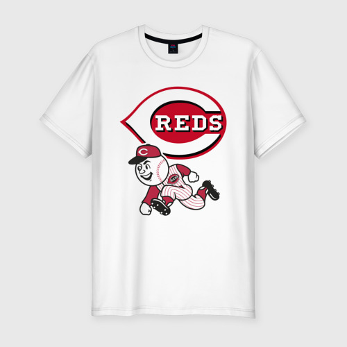 Мужская футболка хлопок Slim Cincinnati reds - baseball team - talisman, цвет белый