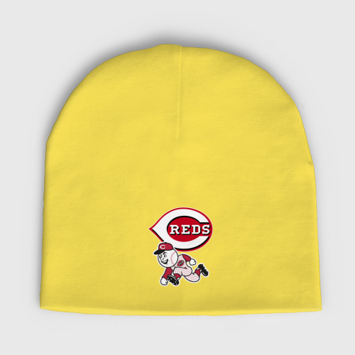 Детская шапка демисезонная Cincinnati reds - baseball team - talisman, цвет желтый