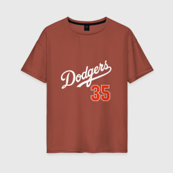 Женская футболка хлопок Oversize Los Angeles Dodgers - baseball