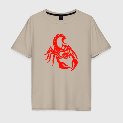 Мужская футболка хлопок Oversize Scorpio, цвет миндальный