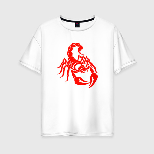 Женская футболка из хлопка оверсайз с принтом Scorpio, вид спереди №1