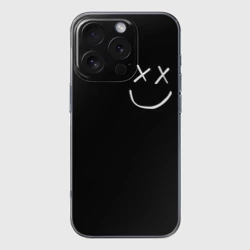 Чехол для iPhone 16 Pro Max силиконовый с защитой камеры Смайлик